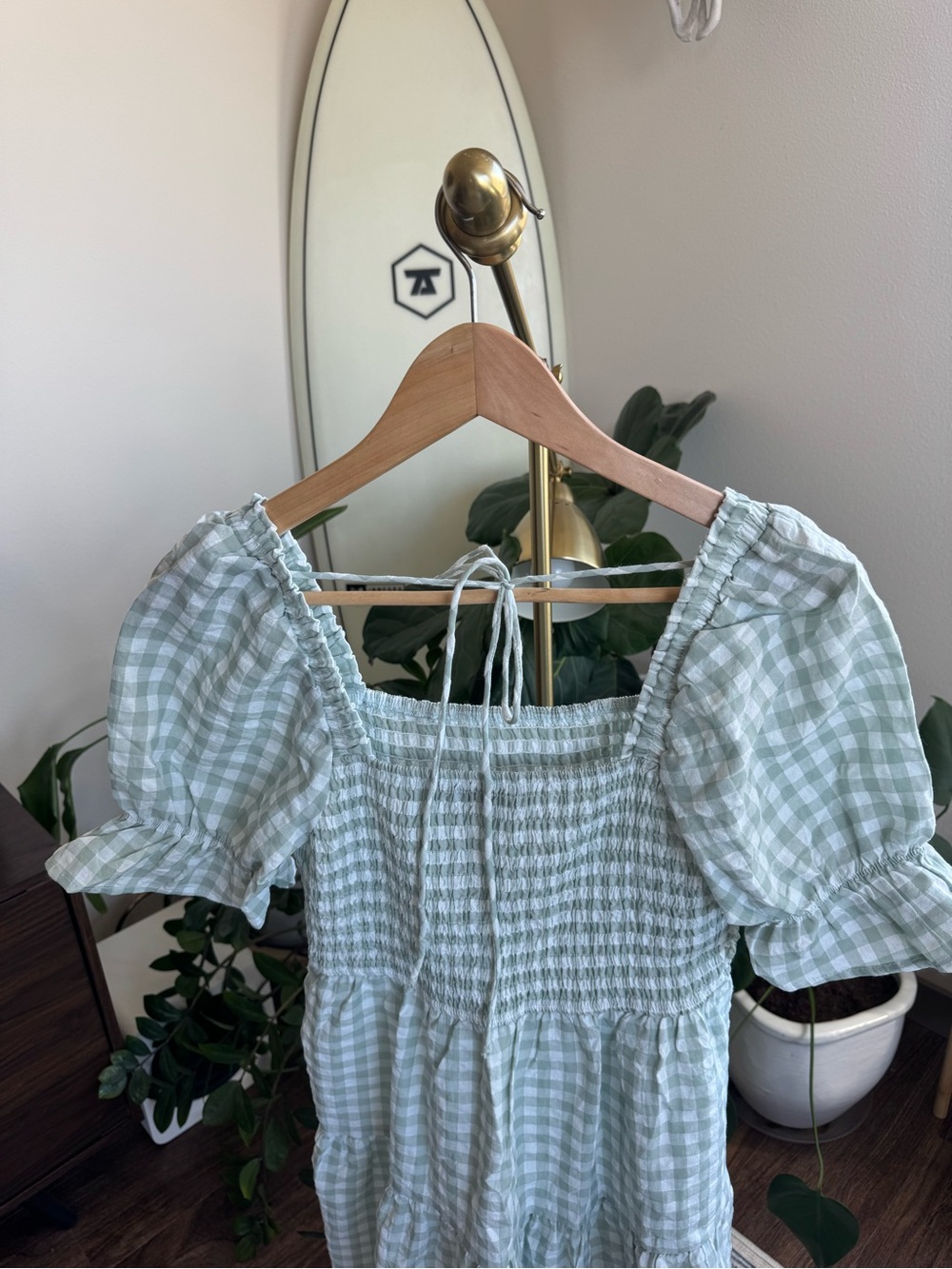 worn once gingham midi dress - Picture 3 of 4